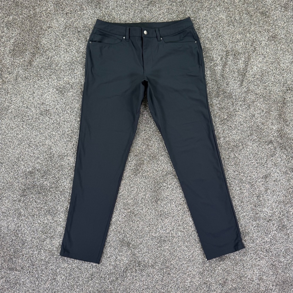 Lululemon Commission Pant Slim Fit Men 32 Dark Gray Technical Trouser Chino Golf